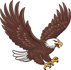 Soaring Eagle Cartoon Vector Design.