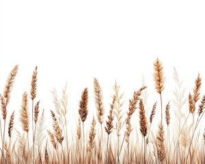 A serene arrangement of beige and white grasses against a plain background, evoking a natural, minimalist aesthetic.