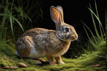 Fototapeta premium there is a rabbit that is sitting in the grass