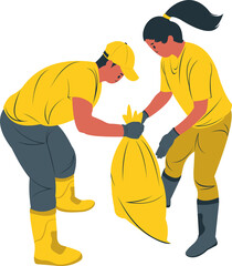 Illustration of people caring about the environment