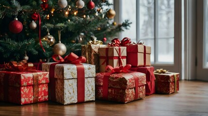 christmas tree with presents