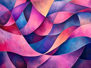 Obraz premium A fitting title for this image could be: Chromatic Twists: The Dance of Radiant Ribbons