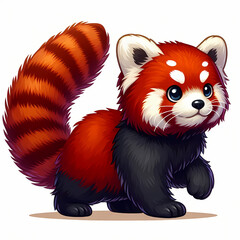 cute red panda illustration against white background 