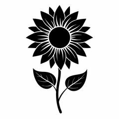 Sunflower Silhouette Vector Art Design