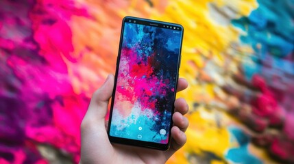 The Smartphone with Colorful Background