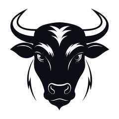 a silhouette bull head Vector
