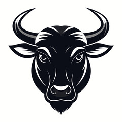 a silhouette bull head Vector