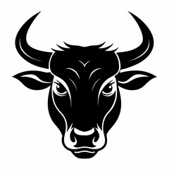 a silhouette bull head Vector