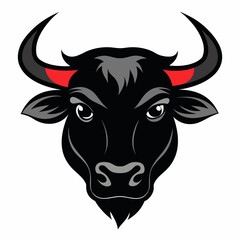 a silhouette bull head Vector