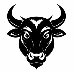 a silhouette bull head Vector