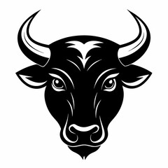 a silhouette bull head Vector