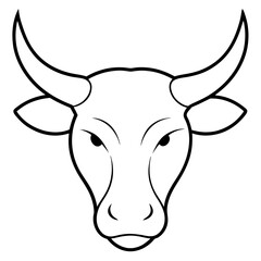 a silhouette bull head Vector