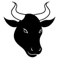 a silhouette bull head Vector