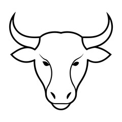 a silhouette bull head Vector