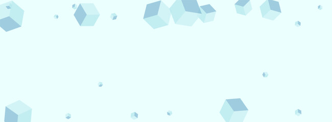 Monochrome Box Background Blue Vector. Cubic Gift Design. Blue-gray Geometric Graphic Texture. Blockchain Card. White Group Polygon.