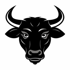 a silhouette bull head Vector