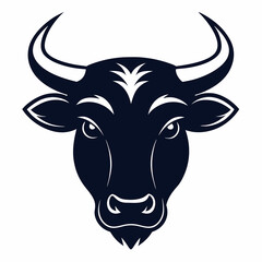 a silhouette bull head Vector