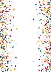Obraz premium Autumn Confetti Vector White Background. Bright Leaf Plant Card. Natural Foliage Backdrop. Colorful Confetti Texture.