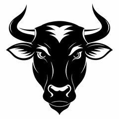 Naklejka premium a silhouette bull head Vector