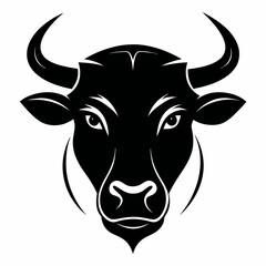 a silhouette bull head Vector