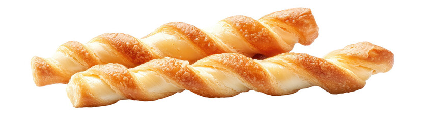 Three spiral shaped pastries with sugar on top