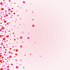 Tender Confetti Background Pink Vector. Card Backdrop Heart. Lilac Honeymoon Texture. Red Confetti Day Frame. Fond Art Illustration.