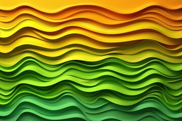 Fototapeta premium A colorful, wavy line drawing with green and yellow stripes
