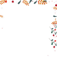 Obraz premium Green Leaf Background White Vector. Leaves Isolated Set. Red Rowan Silhouette. Symbol Template. Herb Sale.