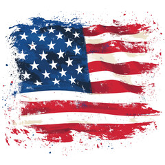 Grunge-Style American Flag Illustration