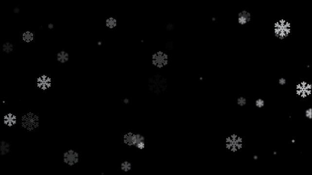 Christmas winter snow falling particle effect overlay animation on transparent background