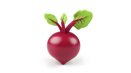 3D Beetroot icon on a white background