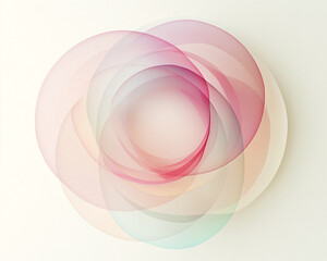 Obraz premium Abstract Pastel Overlapping Shapes in Dynamic Pattern