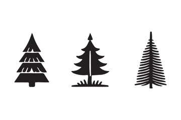 Obraz premium Tree logo icon and vector tree set illustration