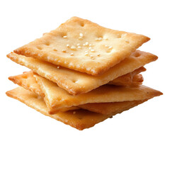 Fototapeta premium A stack of crackers with sesame seeds on top