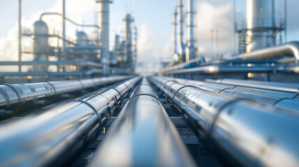 A vast gas or oil pipeline spans a remote area, showcasing the energy industry infrastructure and its role in global fuel supply.