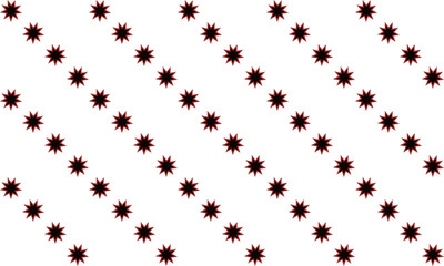 Abstract Seamless geometric pattern with red and black stars on white background. Flower and star, repeat star pattern design for fabric printing repeat pattern, checkerboard, Diagonal