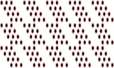 Abstract Seamless geometric pattern with red and black stars on white background. Flower and star, repeat star pattern design for fabric printing repeat pattern, checkerboard, Diagonal block