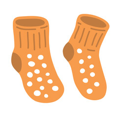 Vector illustration of doodle Christmas socks for digital stamp,greeting card,sticker,icon,design