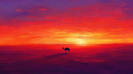 Fototapeta premium Golden Sands of the Desert Stretching Endlessly Towards Horizon