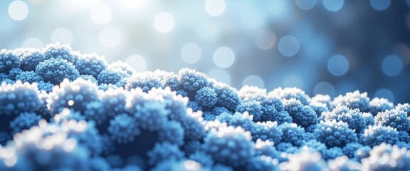 A snow covered field with a bright sun in the background. The snow is white and the sky is blue