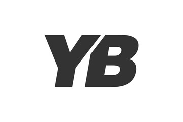 YB Techno Editable Font Logo For Corporate Branding. Bold, Futuristic Design With Unique Typographic Ideas. Minimal Custom Type And Dynamic Letter