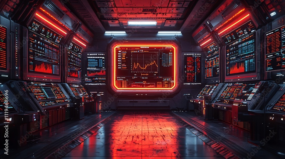 Poster futuristic ai powered exchange with holographic trading displays and real time analytics