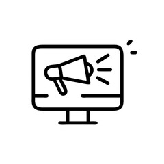 Online Advertising Icon for Digital Marketing, Campaigns, and Internet Promotion