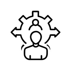 Obraz premium Outsourcing Icon, External Services Illustration, Business Delegation Symbol, Cost Efficiency Concept, Company Workflow Graphic