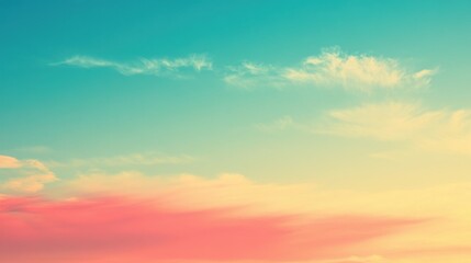 Fototapeta premium Pastel sunset sky with soft clouds.