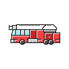 fire truck wildfire disaster color icon vector. fire truck wildfire disaster sign. isolated symbol illustration