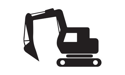 Excavator icon vector illustration -Cricut Isolated on white background Vector illustration for Cutting Machine,Typography Calligraphy , Silhouette Cameo, Hand drawn lettering phrase isolated on white