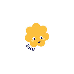 Vector illustration of abstract emotion. Minimal character symbol depicting an emotional state and text. Simple flat symbol for emotional intelligence design.