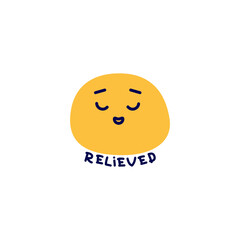 Vector illustration of abstract emotion. Minimal character symbol depicting an emotional state and text. Simple flat symbol for emotional intelligence design.