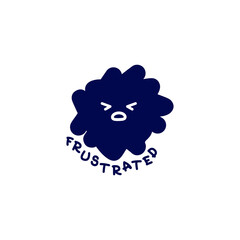 Vector illustration of abstract emotion. Minimal character symbol depicting an emotional state and text. Simple flat symbol for emotional intelligence design.